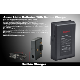 Ansso AS-130CAN-C Gold Mount Li-ion Battery With Built-in Charger