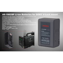 Ansso AS-190CBP V-Lock Li-ion Battery 190Wh