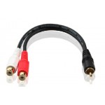 Choseal Q-381 One Male to Two Female AV Cable 0.2M